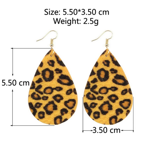 ‼️New‼️ Grey PU Leather Drop Earrings - Picture 2 of 2